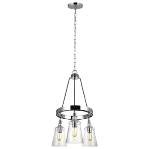 Image of Feiss Loras 3 Light Chandelier Chrome