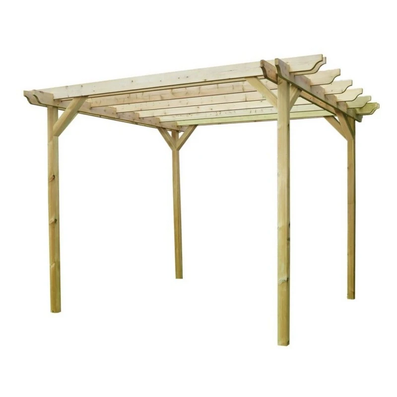 Image of Rutland County Garden Furniture Ltd Double Garden Pergola - Wood - L480 x W480 x H270cm - Light Green Light Green Unisex