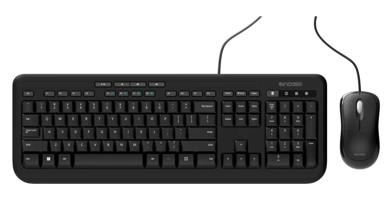 Image of Incase Incase Designed by Microsoft Wired Desktop 600 keyboard Mouse included Universal USB QWERTY UK English Black APB-00006