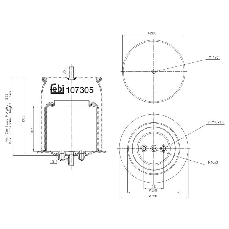 Image of FEBI BILSTEIN 107305 Boot, air suspension Boot,air suspension (324)