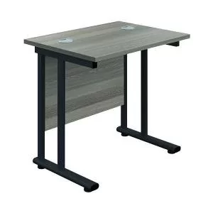 image of Jemini Rectangular Double Upright Cantilever Desk 800x600x730mm Grey