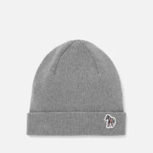 Image of Paul Smith Mens Zebra Patch Beanie - Slate Grey