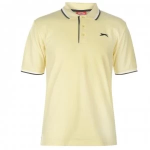 image of Slazenger Tipped Polo Shirt Mens - Light Yellow