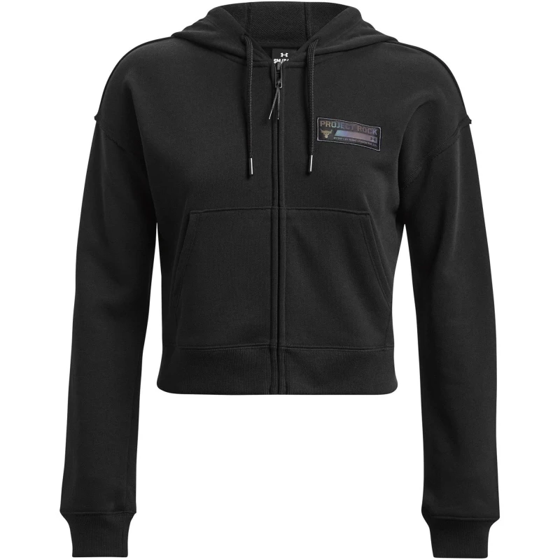 Image of Under Armour Armour Pjt Rck Hw Terry Fz Q4 Fleece Womens - Black 8