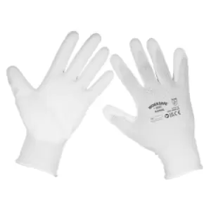 image of Worksafe White Precision Grip Gloves - (Large) - Pack of 6 Pairs