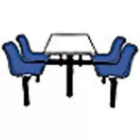 Image of GPC Canteen Table with 4 Seats and 1 Way Access Blue