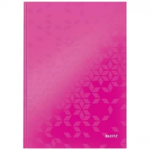 image of Leitz Notebook WOW A4 Ruled with Hardcover 90g/80 Sheets pink