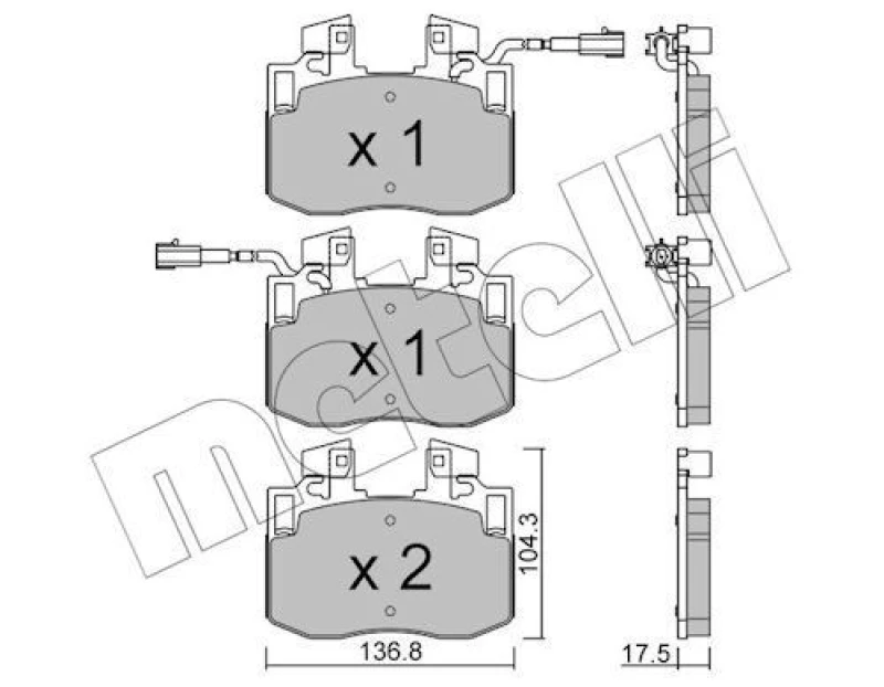 Image of METELLI Brake pad set METELLI 22-1381-0