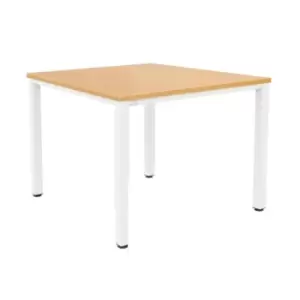 Image of Tc Fraction Infinity 120 x 120 Meeting Table - Beech with White Legs