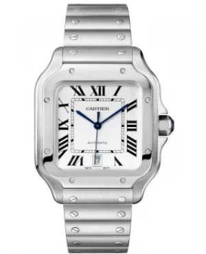 Image of Cartier Santos De Cartier Silver Dial Stainless Steel Mens Watch WSSA0018 WSSA0018