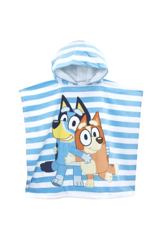 Image of Bluey Hooded Poncho Towel Blue
