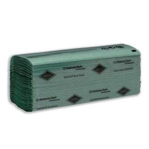 Image of Kimberly Clark Hostess Hand Towels 1 Ply 240x240mm 224 Towels per Sleeve Green Pack of 24 Sleeves