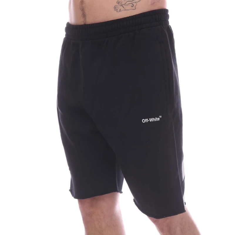 Image of Off-White Off-White Men Diag Helvetica Sweatshort Black Size: Medium Black M Male 8052865548359