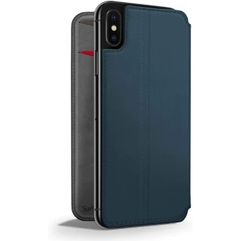 image of Twelve South SurfacePad for iPhone XS Slim luxury leather folio with wake/sleep functionality (teal)