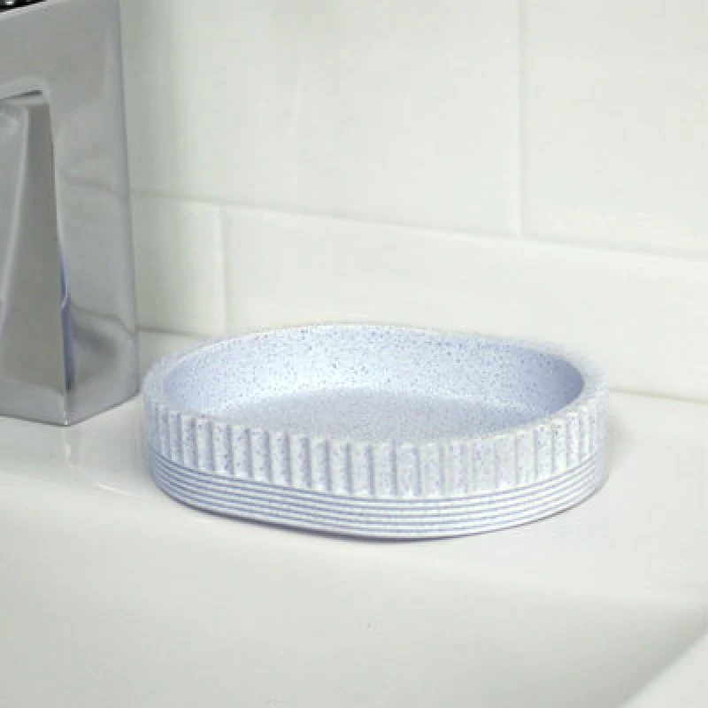 Image of Showerdrape Tranquil Pale Blue Sparkle Collection Soap Dish Light Blue