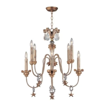 image of Mignon - 8 Light Chandelier Gold And Silver Finish, E14 - Elstead