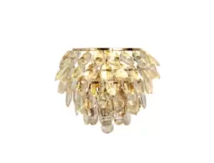Image of Coniston Wall Lamp, 1 Light E14, French Gold, Crystal