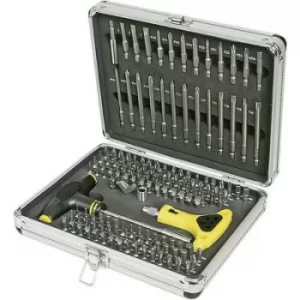 Basetech 814489 814489 Bit set 147 Piece Slot, Phillips, Pozidriv, Allen, Torx, XZN socket, Square socket, TORQ, Tri-Wing incl. screwdriver bit holder