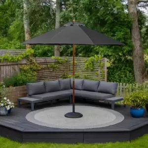 Image of Harbour Lifestyle Kratos 3M Wooden Parasol - Grey
