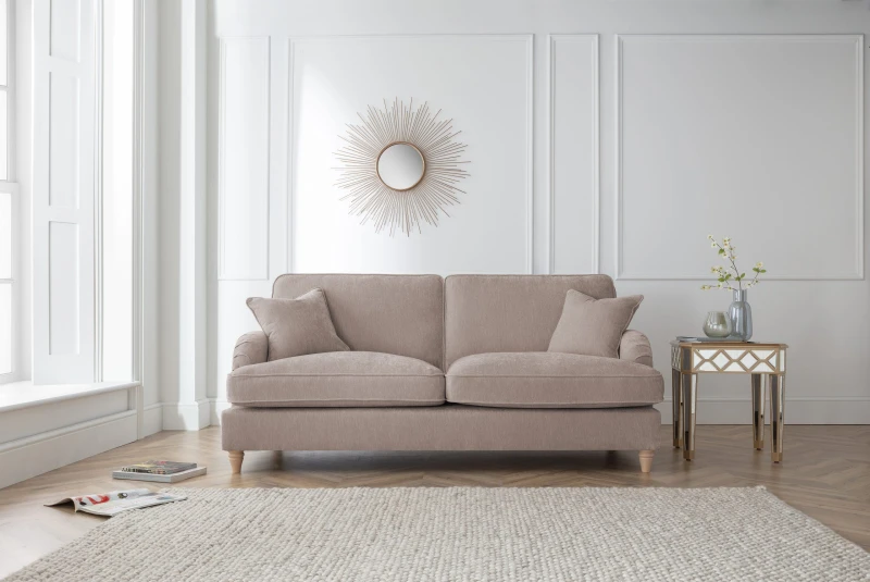 Image of The Great Sofa Company Orla 3 Seater Sofa Manhattan Navy in Taupe Unisex