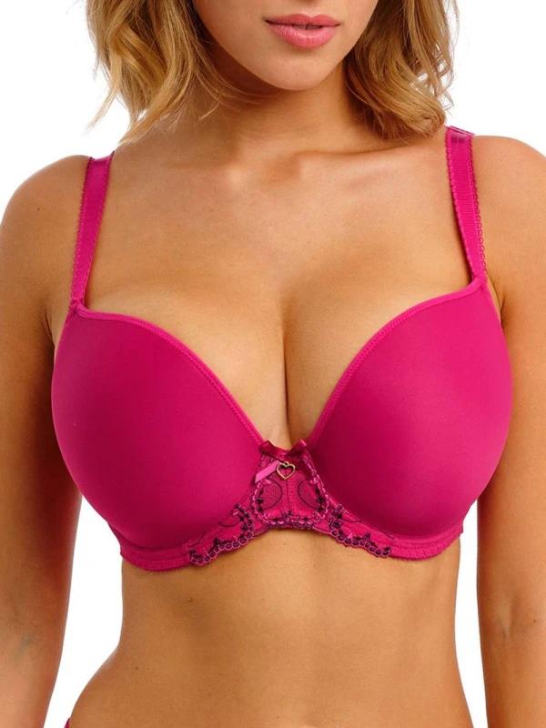Image of Freya Womens Laurine Plunge T-Shirt Bra in Pink Size: 36F Pink Female 36F