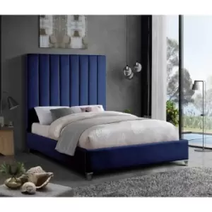 Image of Alexo Bed Double Plush Velvet Blue