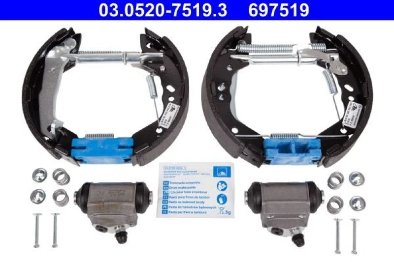 Image of ATE 03.0520-7519.3 Brake Set, drum brakes with accessories Brake Set,drum brakes (3859)