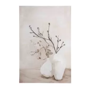 EGLO Jerantut Neutral Printed Canvas With Painted Vases