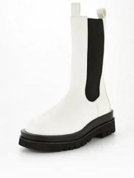 Image of Public Desire Dope Calf Boot - White, Size 8, Women