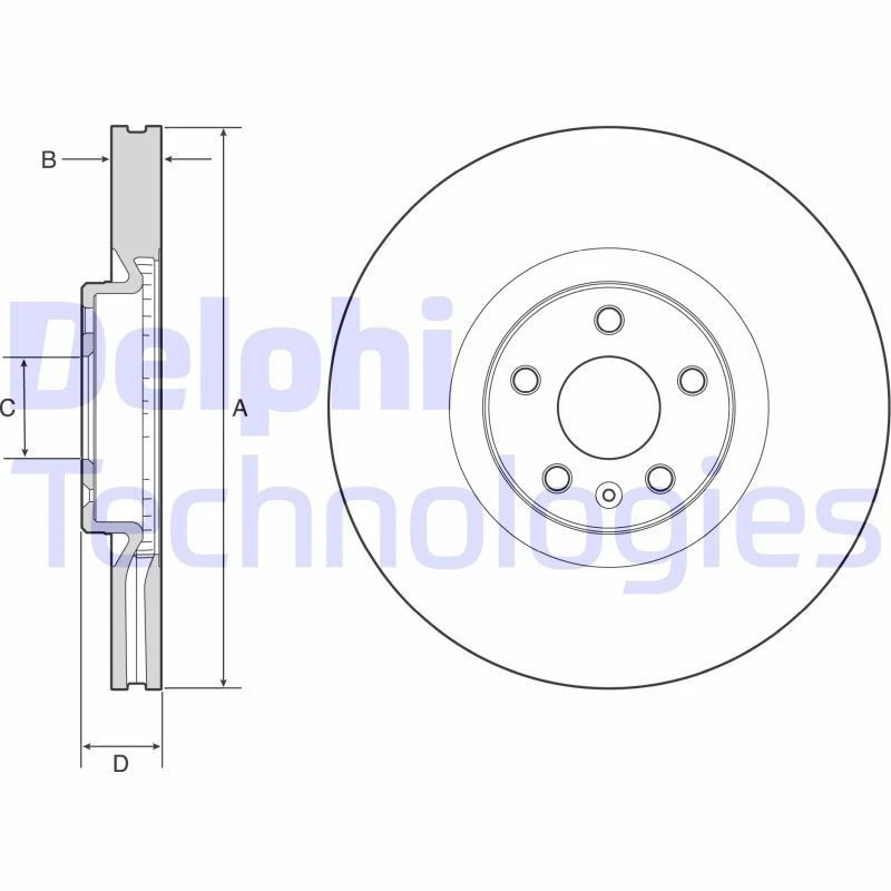 Image of DELPHI Brake disc DELPHI BG9231C