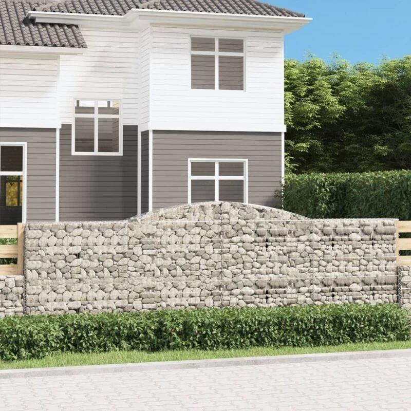 Image of VIDAXL Arched Gabion Baskets 8 pcs 400x50x120/140cm Galvanised Iron Vidaxl 8720845575984