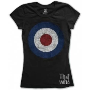 Image of The Who Target Distressed Black Ladies TShirt Size: Large