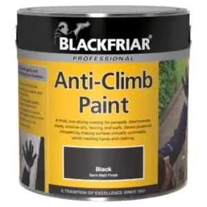 image of Blackfriar - Anti-Climb Vandal Security Paint - Outdoor Semi-Matt Black - 1 Litre - Black