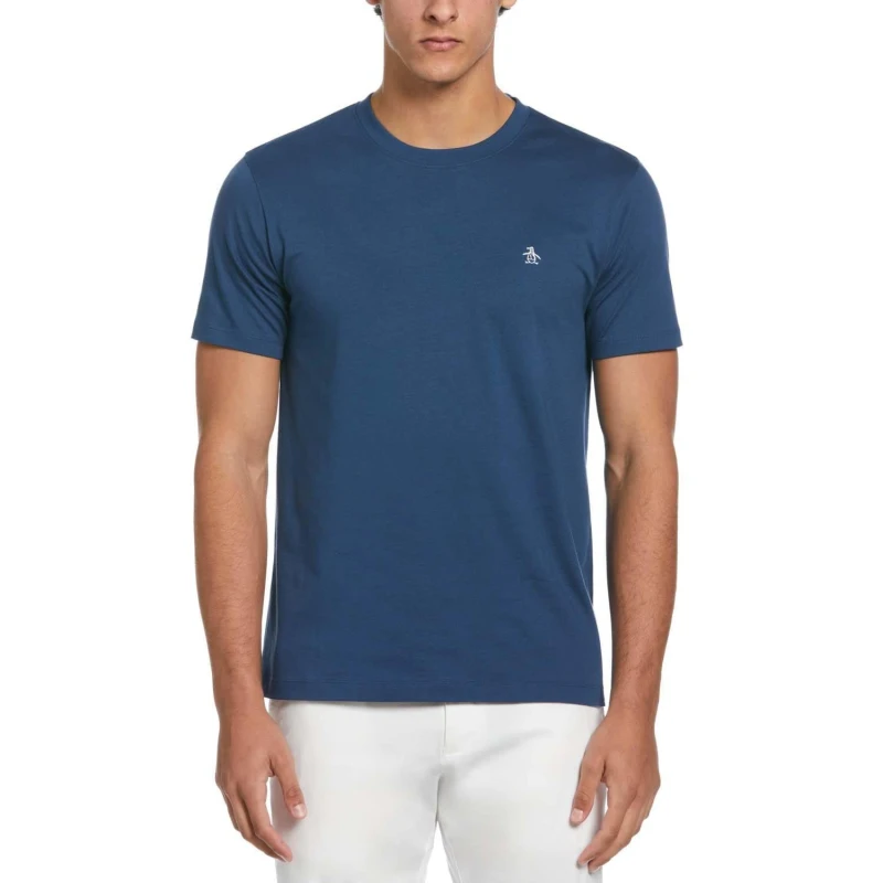 Image of Original Penguin Embroidered Logo Pete T-Shirt - Blue Blue S