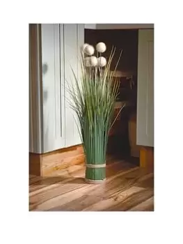 image of Faux Decor By Smart Garden Products Artificial Pom Pom Grass Bouquet