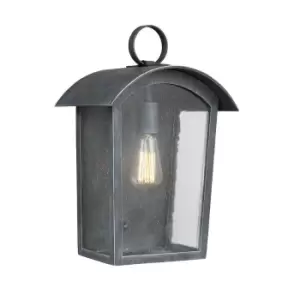 Image of Outdoor IP44 1 Bulb Wall Light Lantern Ash Black LED E27 60W d00764