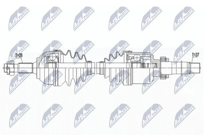 Image of NTY NPW-PE-091 Drive shaft Automatic Transmission, Front Axle Right Drive Shaft (13)