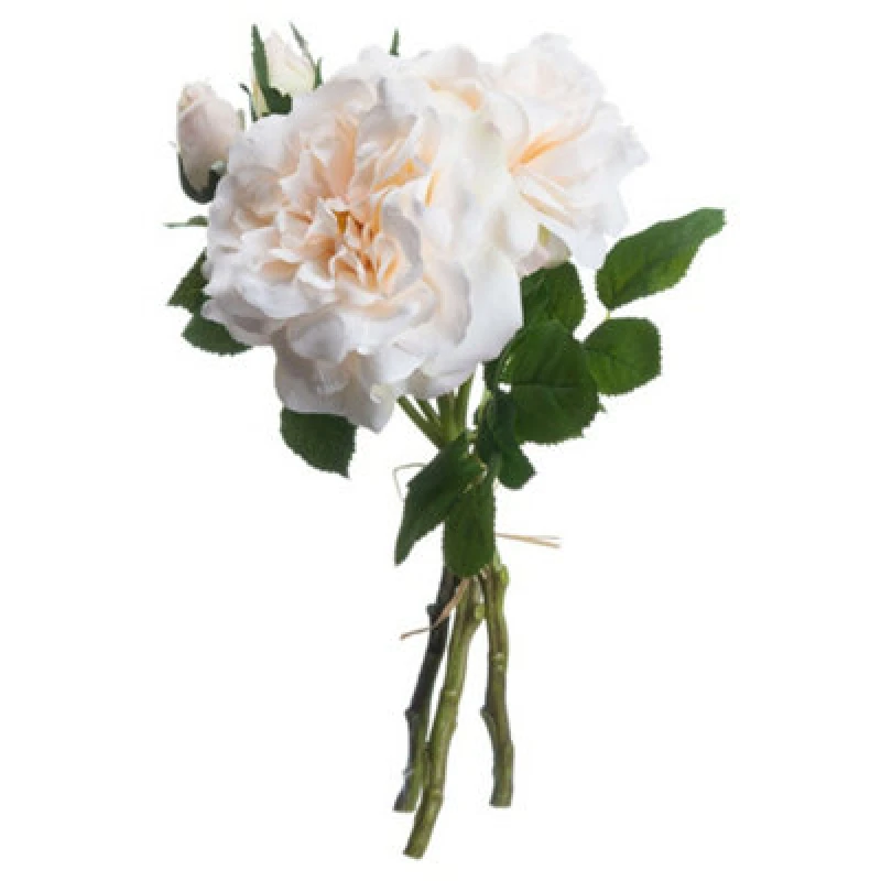 Image of Hill Interiors Artificial Short Stem Rose Bouquet Peach/cream (One Size)