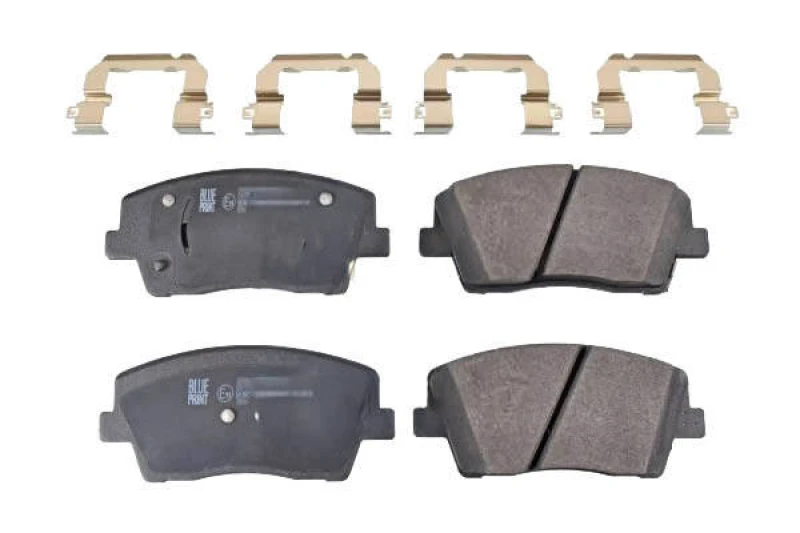 Image of Blue PRINT ADG042190 Brake pad set Front Axle, with acoustic wear warning, with fastening material Brake Pad Set,disc brake (402)