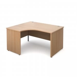 Image of Maestro 25 PL Left Hand Ergonomic Desk 1400mm - Beech Panel Leg Design