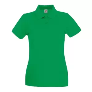 Image of Fruit Of The Loom Ladies Lady-Fit Premium Short Sleeve Polo Shirt (M) (Kelly Green)