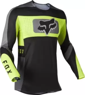 Image of FOX Flexair Mirer Motocross Jersey, black-yellow, Size L, black-yellow, Size L