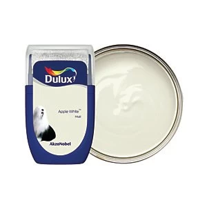 image of Dulux Apple White Matt Emulsion Paint 30ml