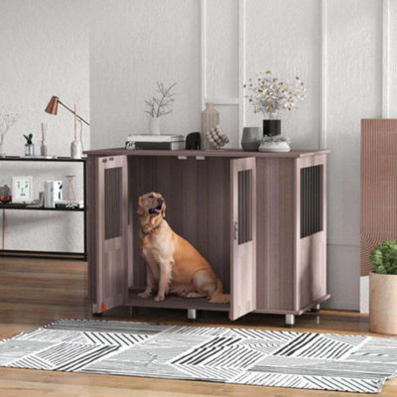 Image of PawHut Dog Crate Kennel Cage - Indoor End Table - Purple - Large TJ Hughes 5061025091188