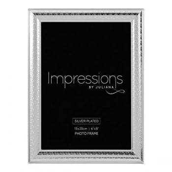 Image of 6" x 8" - Silver Plated Triangle Print Design Photo Frame