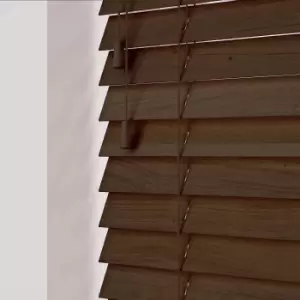 Image of Wooden Venetian Blinds With Strings Burnt Dark Oak