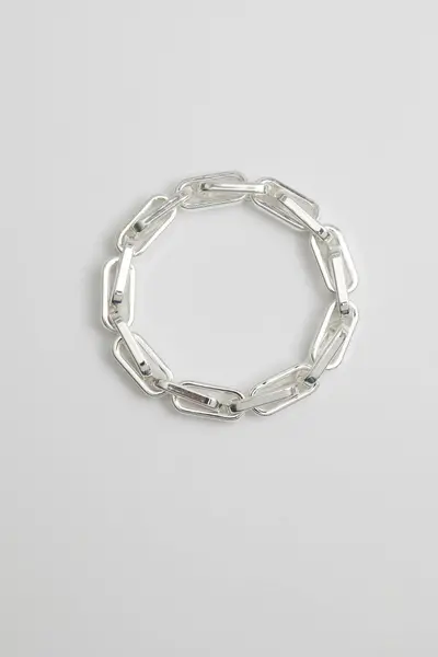 Image of Recycled Silver Plated Chain Stretch Bracelet