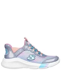 Image of Skechers Dreamy Lites-Colorful Prism Trainer, Grey, Size 12 Younger