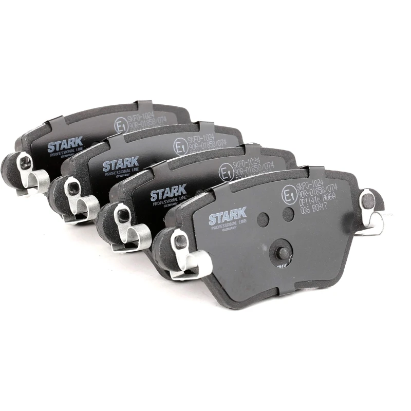 Image of STARK SKFO-1024 Brake pad set Rear Axle, with acoustic wear warning, with anti-squeak plate Brake Pad Set,disc brake (402)