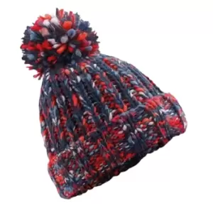 image of Beechfield Adults Twister Pom Pom Beanie (One Size) (Campfire Twist)